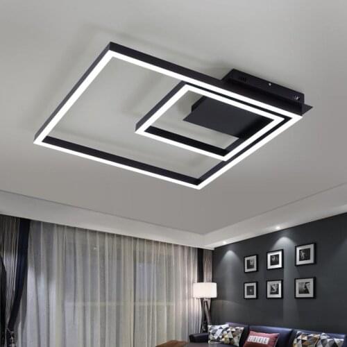 Rectangular LED Ceiling Light Atmosphere Living Room Bedroom Dance Room Clothing Store Single layer double layer lamps ZA