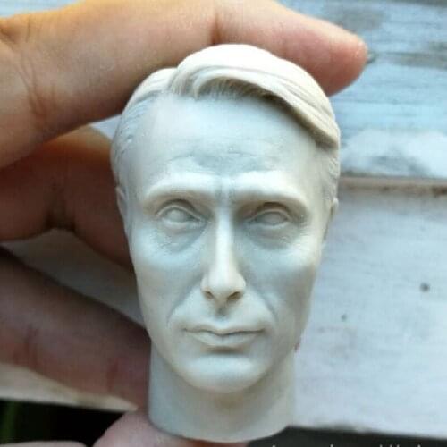 Blank 1/6 Scale Medes mikkelsen Hannibal lecter 2.0 Head Sculpt Unpainted Fit 12" Figure