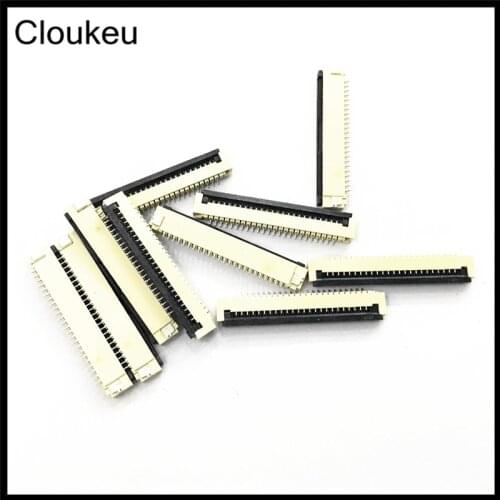 10Pcs FPC FFC Connector cable socket 1.0MM 24Pin Clamshell Bottom Contact Type