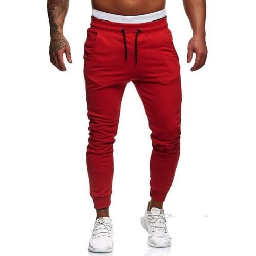 Solid Color Mens Jogging Pants Slim Fleece Warm Trousers Men Autumn and Winter Large Size Sweatpants