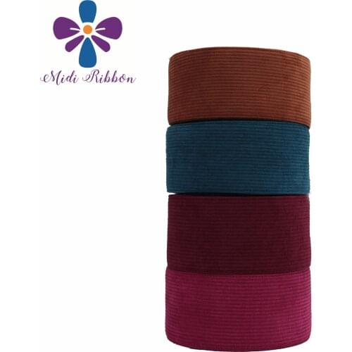 3"75mm Solid Corduroy Ribbon Autumn Winter Velvet Fabric Layering DIY Hair Bowknots 20yards/roll Cloth Sewing Material