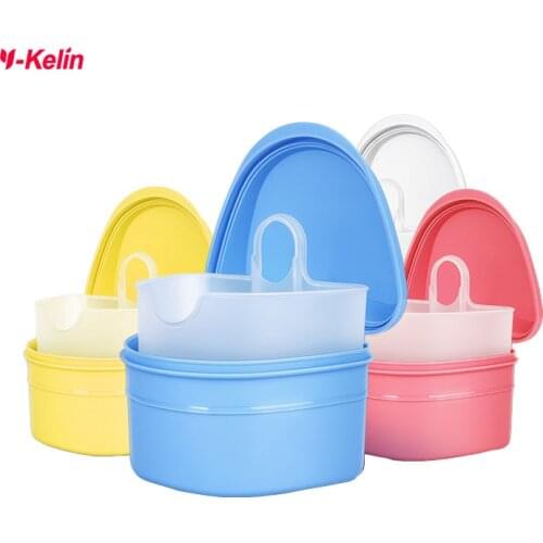 Denture Bath Box Organizer Case Dental False Teeth Storage Container Cleaning Artificial Tooth es with Brush