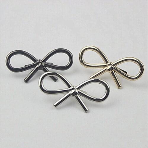 2pcs Metal Bowknot Buckle New Style Decoration Shoes Clasp for DIY Handbag Bag Garments Hardware Closure Bag Parts Accessories
