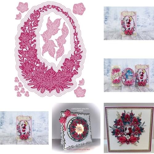 Winter Flora Frame Metal Cutting Dies for DIY Scrapbooking Crafts Dies Cut Stencils Maker Photo Album Template Handmade Card