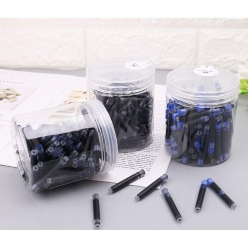 100pcs Jinhao Universal Black Blue Fountain Pen Ink Sac Cartridges 2.6mm Refills School Office Stationery