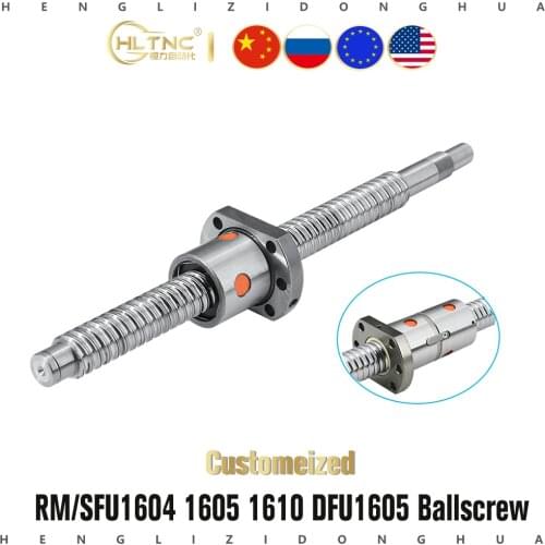16mm 1610 BallScrew SFU1605 sfu1604 sfu1610 1700/1750/1800/1850/1900/1950/2000mm RM1605 Factory ball screw for cnc