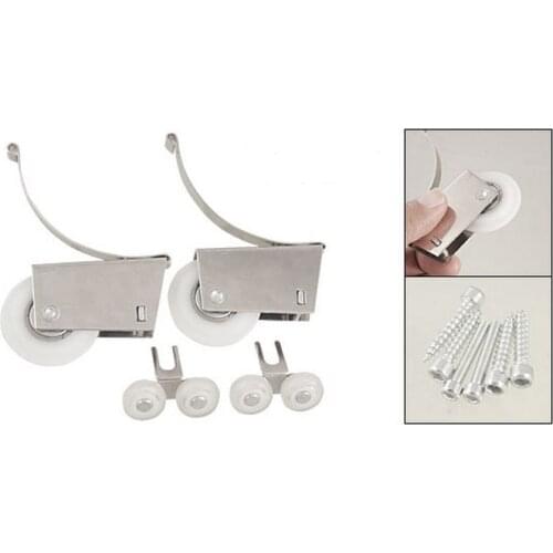 2 Pcs Adjustable Stainless Steel Hard Plastic Rollers for Sliding Door
