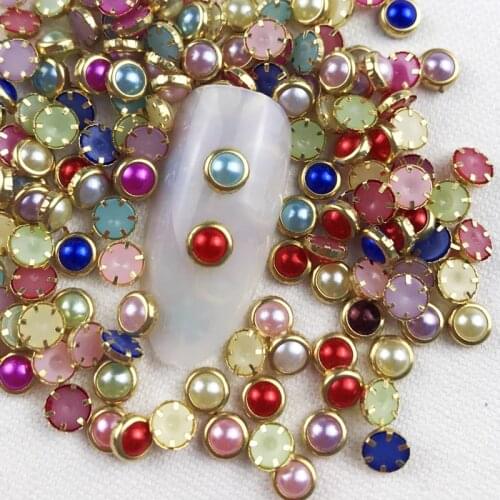 Artlalic Wholesales 200Pcs 3D Nail Art Alloy Decor Bling Rhinestones Pearl Charm Glitter Tips DIY 4m