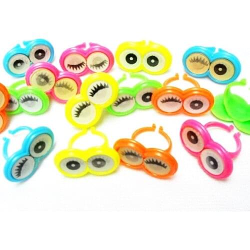 48pcs blinking eye RINGS GIRLS birthday Joke Fun party favors gift game Bulk Vending gift toys prize Pinata Bag Filler Loot Gag