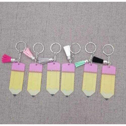 500pcs/lot new arrival hot selling Teachers' Day Acrylic Pencil Keychains personalize cute gift keychains SN3722