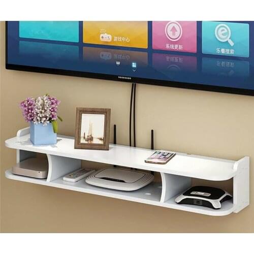 60CM Under TV 2Layer Wall Hanging Organizer Shelf WIFI Router TV Box DVD Player Telephone Drawer Storage Rack Organizer Bracket