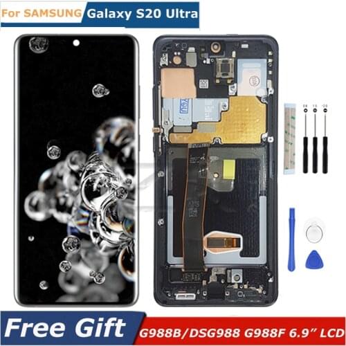 G9880 AMOLED For Samsung Galaxy S20 Ultra 5g LCD Display Touch Screen G988w G988f With Frame Digitizer Assembly G988B G988f/DS