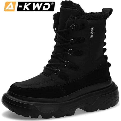 Fashion Black White Red Winter Boots Men Keep Warm Men Snow Boots High Top Sneakers Mens Snow Boots Men Chaussure Hiver Homme 46