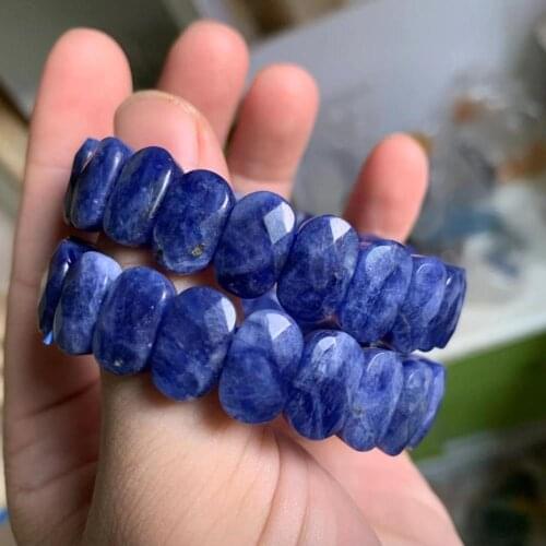Blue sodalite stone beads bracelet natural gemstone bangle charming jewelry for woman for gift wholesale