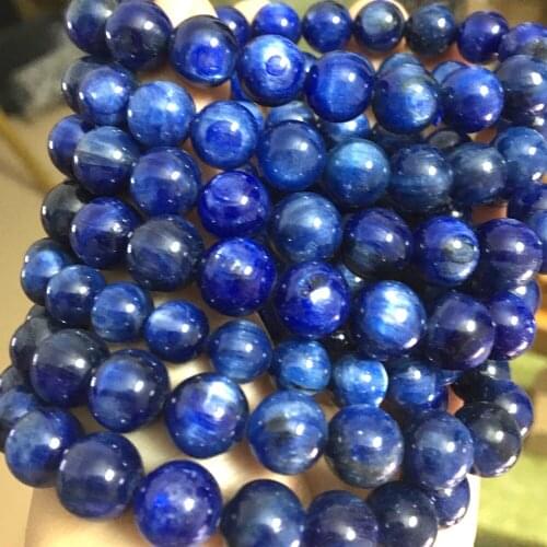 AKAC approx8-12mm natural kyanite bracelet beads for women men bracelet