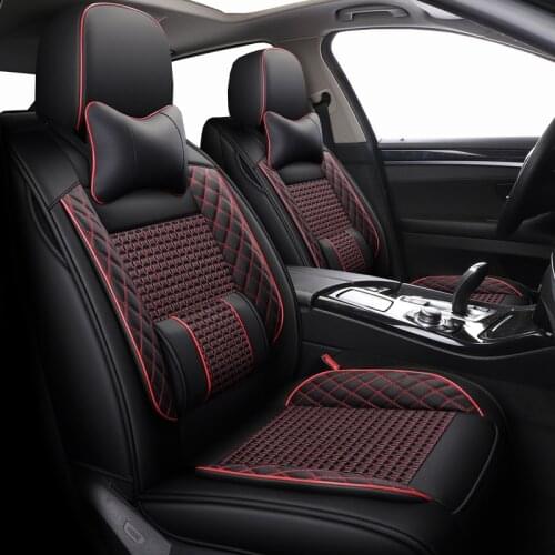 New Leather&ice silk car seat covers For hyundai solaris 2017 creta getz i30 accent ix35 i40 accessories covers for vehicle seat