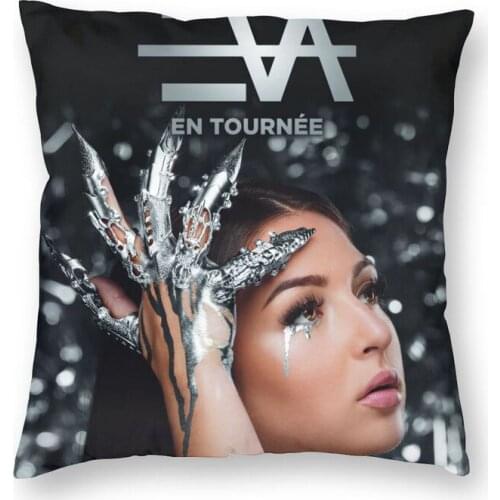 Eva Queen Square Pillow Case Decoration French Singer Music Cushion Cover Throw Pillow for Sofa Double-sided Printing