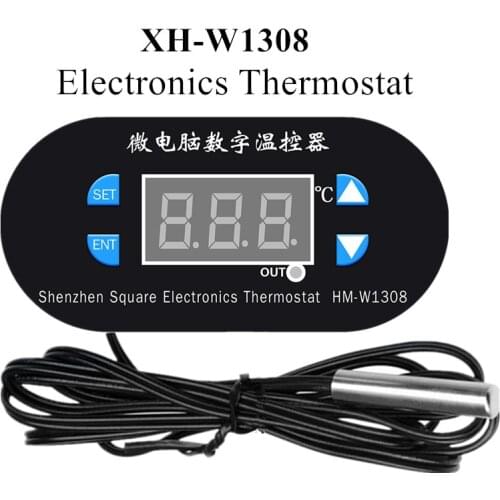 XH-W1308 W1308 Electronics Thermostat Temperature Controller Heat Cool Temp adjustable Thermostat with Sensor probe 40% Off