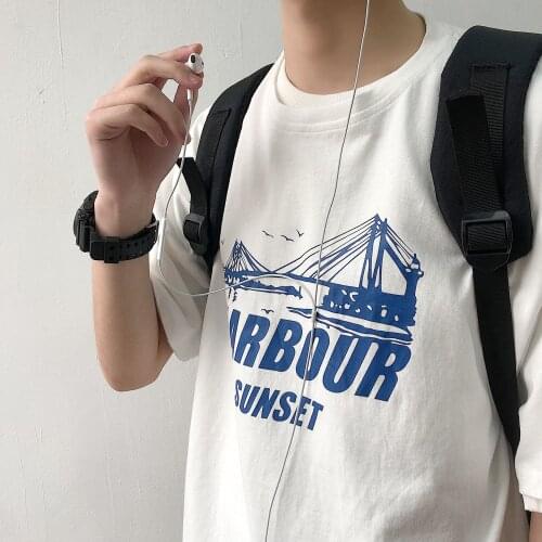 Mens Print T-shirts Spring Summer Males Short Sleeve Fashion 100% Cotton Print Bottoming T Shirt Big Size 4XL