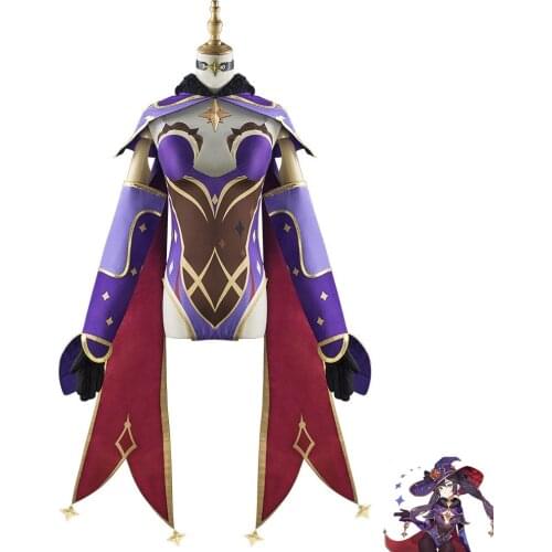 Genshin Impact Mona Costumes Star Sky Water Mirror Costume Game Set Girl Cospaly Anime Suit COS Halloween Party Role Play Lady