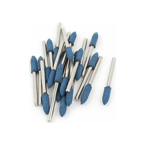 3mm Shank 4mm Cone Head Blue Rubber Polishing Mounted Point 22 Pcs