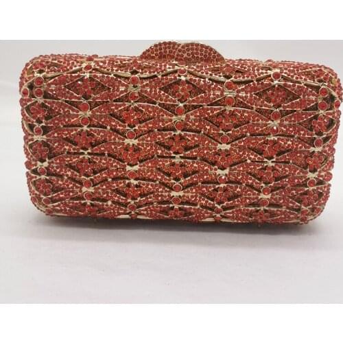 Red Rhinestone Evening Purse Women Handbag Luxury Ladies Diamond Crystal Money Purses Female Phone Wedding Bridesmaid Clutches