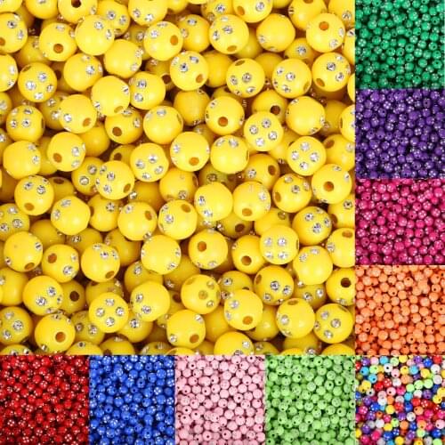 New Arrival 100 pieces/lot 8mm Round Shiny Acrylic Beads Loose Spacer Beads for Jewelry Making for DIY Bracelet Necklace