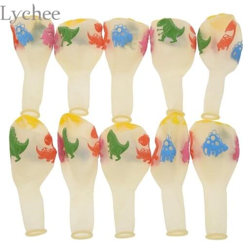 Lychee Life 10pcs/lot 12 Inch Dinosaur Printed Balloon Latex Balloons Baby Shower Kids Birthday Party Decoration