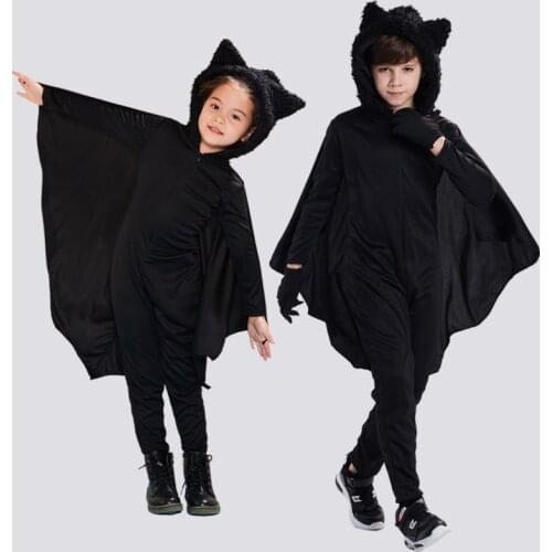 Bat Animal Cosplay Cape Halloween Costume For Kids Party Children Stage Performance Holiday Gift Present Unisex Free Shipping