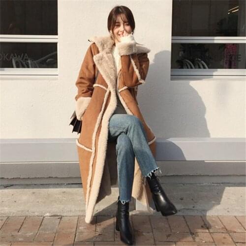 LMQ NEW 2020 Winter Women High Quality Fur Coat Loose Lapel Thick Warm Plush Stylish Cashmere Casual Streetwear Lamb wool coat