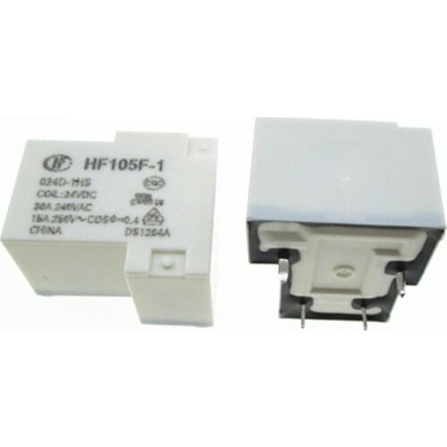 NEW 24V relay JQX-105F-1 024D-1HS JQX-105F-1-024D-1HS HF105F-1 024D-1HS 24VDC DC24V 24V 15A 250VAC 4PIN