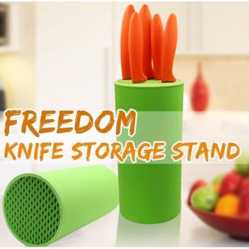 Freedom Knife Storage Stand Kitchen Knife Stand Plastic Multil Holder For Knife Santoku Chef Stainless Steel Knife Block Kitchen