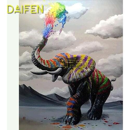 Full Square Diamond mosaic Color pigment elephant cloud 5D DIY Diamond painting Cross stitch Full Round Diamond embroidery