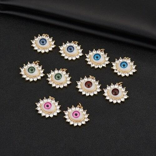 Mix Color Eyes Pendant micro inlaid Zircon Pendant simple color Necklace accessories Fashion Jewelry pendant charms