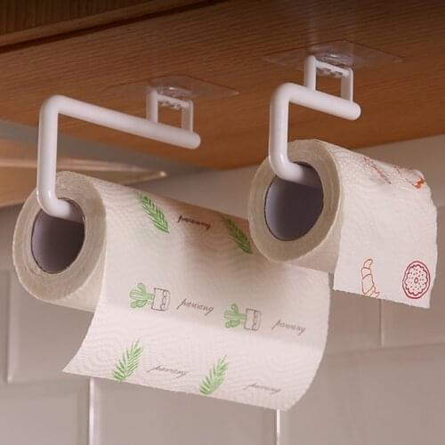 Adjustable Toilet Paper Holder Self-Adhesive Kitchen Toilet Roll Holder Wc Paper Towel Plastic Rack Tissue Storage For Bathroom