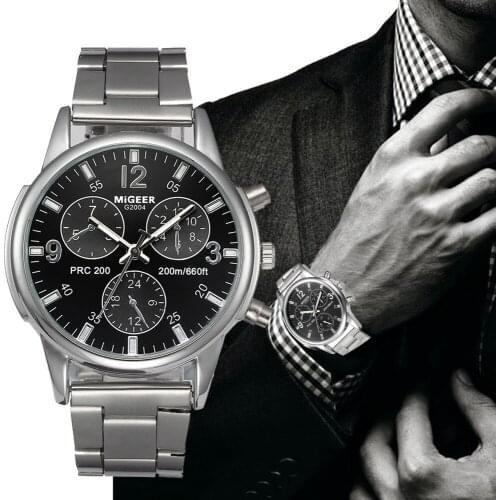 RUNERR Mens Silver Watch