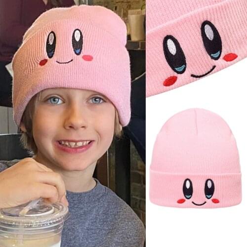 Anime Cartoon Cute Face Eyes Hat Cosplay Keep Warm Casual Knitted Hat Adult Kids Wool Cap Hip Hop Autumn Winter Gift