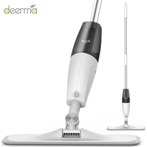 Smart Deerma Water Spray Mop Sweeper 1.2m Rod Carbon fiber dust cloth 360 Rotating Cleaning Cloth Head Wooden Floor 350ml Tank
