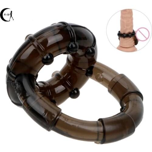 Silicone Soft Time Delay Rings Cockring Lasting Penis Ring Couple Lover Sexy Toy Play Games Dual Ring Men Male Product Cock Ring