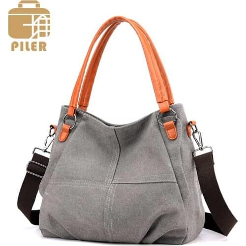 Piler Designer Women Handbag Large Ladies Canvas Shoulder Bag Hobos Totes Big Crossbody Bags for Women Messenger Bag 2021