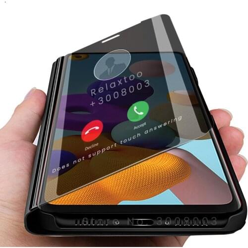 Самсунг a21 s case smart mirror flip coque fundas for samsung galaxy a21s cases cover a 21s 21 s sm-a215f/ds sm-a217f/ds 6.5