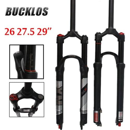 MTB Air Suspension Fork Straight Tube 1-1/8" Magnesium alloy Fat Mountain Road Bike Forks 26/27.5/29er Travel 120mm QR parts