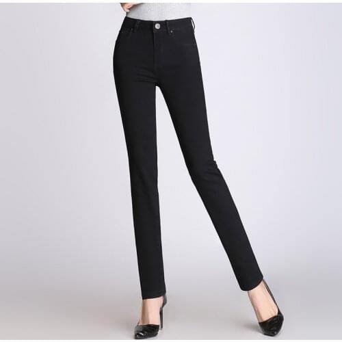 New Brand Pants High Quality Black Jeans Women High Waist Trousers Skinny Stretch Jeans Female Slim Fit Pants Casual