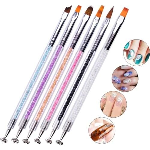 1 Pc UV Gel Nail Brush Gradient Painting Pen & Cat Eye Magnetic Stick Drawing Brush rhinestone Handle Manicure Nail Art Tool