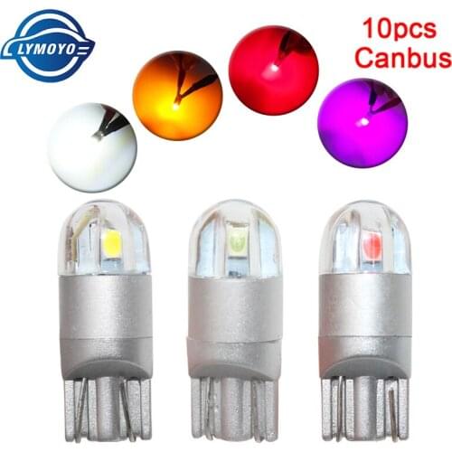 10PCS Canbus W5W T10 LED 194 501 Car Interior Light Bulb 3030 2SMD Auto Tail Side Bulb Wedge Dome lamp Parking Light DC 12V