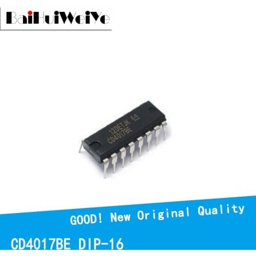 10PCS/LOT CD4017 CD4017BE 4017 DIP-16 DECADE COUNTER DIVIDER IC New Original IC Good Quality Chipset In Stock DIP16