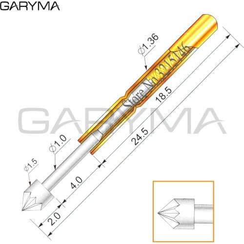 100Pcs P160-LM2 Dia 1.5mm Spring Test Probes Pogo Pin Length 24.5mm Stroke Spring Froce:140g Tool