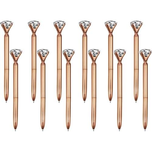 1000Pcs/Lot Real Metal Big Diamond Ball Point Pen High Quality Fashion Business Pen Promotion School Stationery Gift rystal Pen