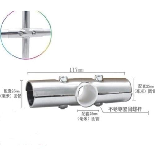 4pcs 25mm- stainless steel pipe connector fixed parts floor clothes rack accessories