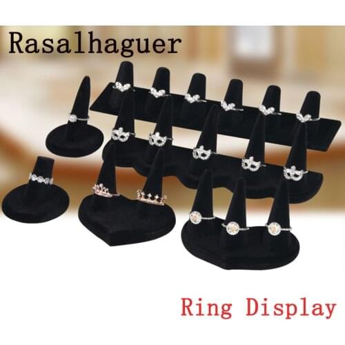 6 Size Velvet Resin Ring Frame Jewelry Pendants Rings Display Moda Counter Ornaments Display Props Ring Bracket